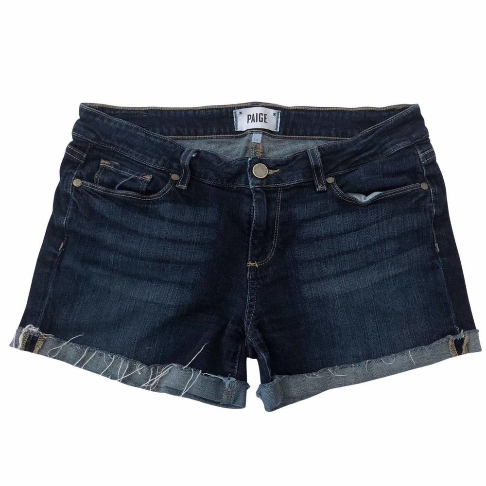 PAIGE Dark Blue Denim Shorts